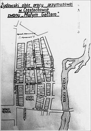 Map of the small ghetto in Czestochowa